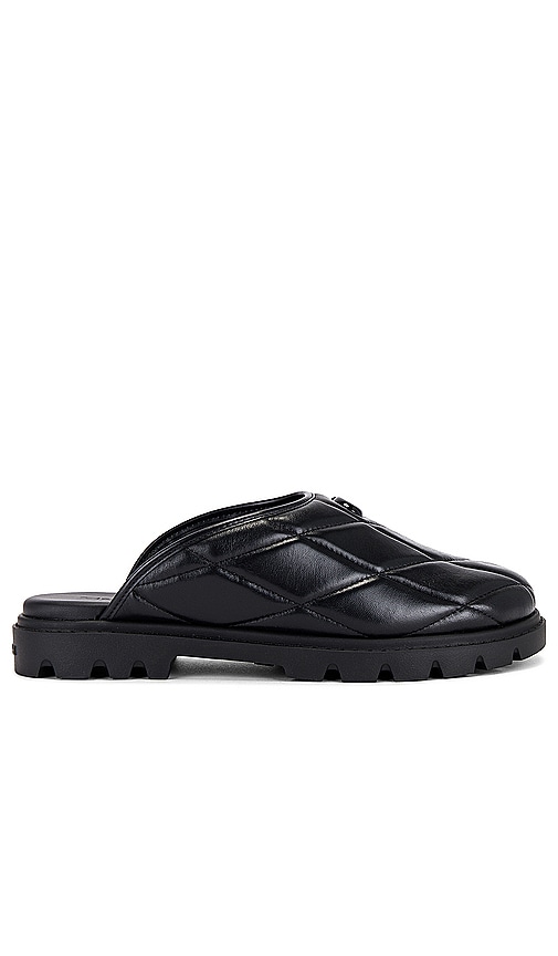 Coach Alyssa Quilted Leather Clog in Black.