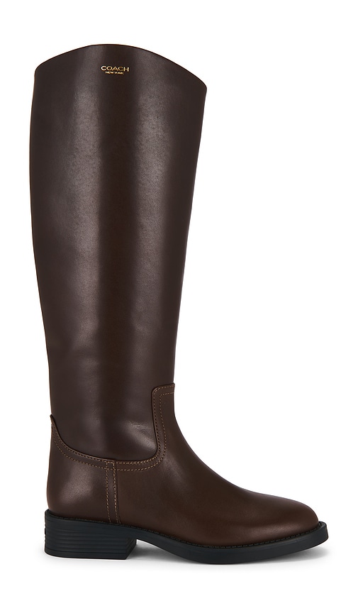 Coach Zip Leather Boots In Brown