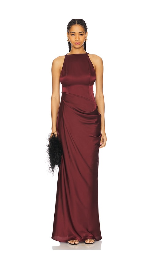 Satin Dress in Burgundy. - size XS (also in L, M, S)