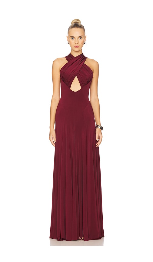 Ceren Ocak Draped Jersey Dress In Red