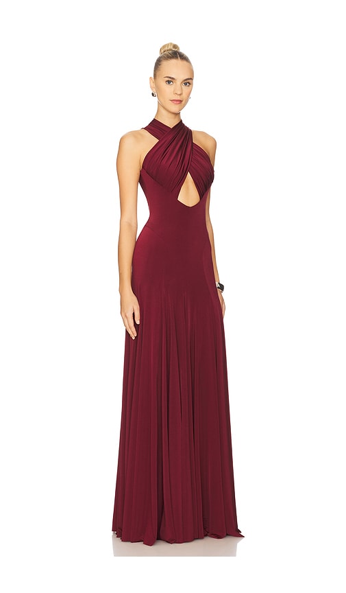 Ceren Ocak Draped Jersey Dress In Red