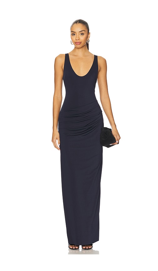 blue navy brand dresses The Genevieve Navy Blue Floral Jacquard Midi Dress - All Dresses main image 0