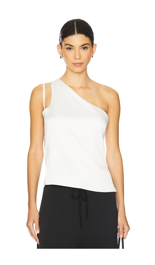 One Shoulder Top in White. - size XS (also in L, M, S)