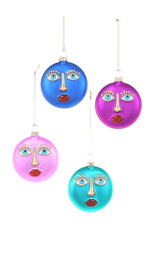 Cody Foster & Co Set Of 4 La Face Ornament Assortment In N,a