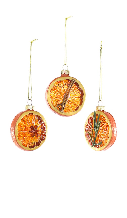 Cody Foster & Co Set Of 3 Citrus Spice Ornament Assortment