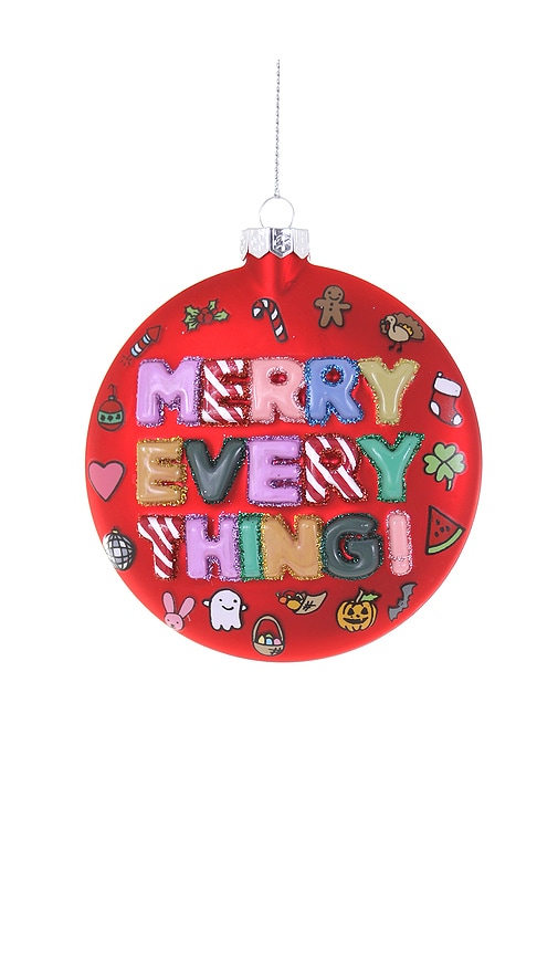 Cody Foster & Co Merry Everything Ornament In Red