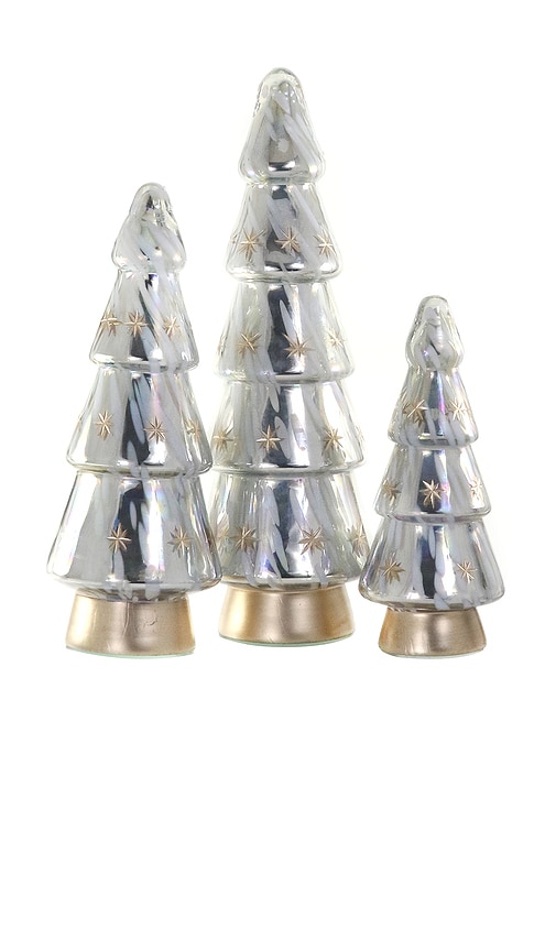 Cody Foster & Co Midnight Snowfall Tree Set Of 3