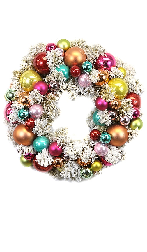 Cody Foster & Co Small Flocked Wreath In Gold