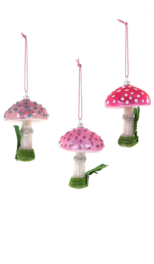 Cody Foster & Co Magical Mushroom Ornaments Set Of 3 In N,a