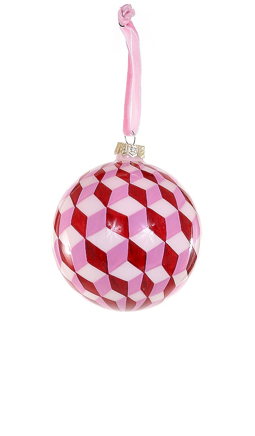 Cody Foster & Co Tumbling Block Medium Bauble Ornament In Pink