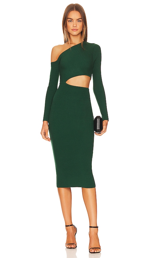 Camila Coelho Nahla Knit Dress In Dark Green