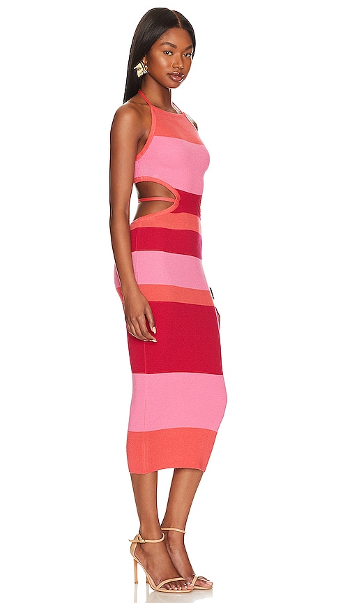 Shop Camila Coelho Emlyn Stripe Knit Dress In Pink