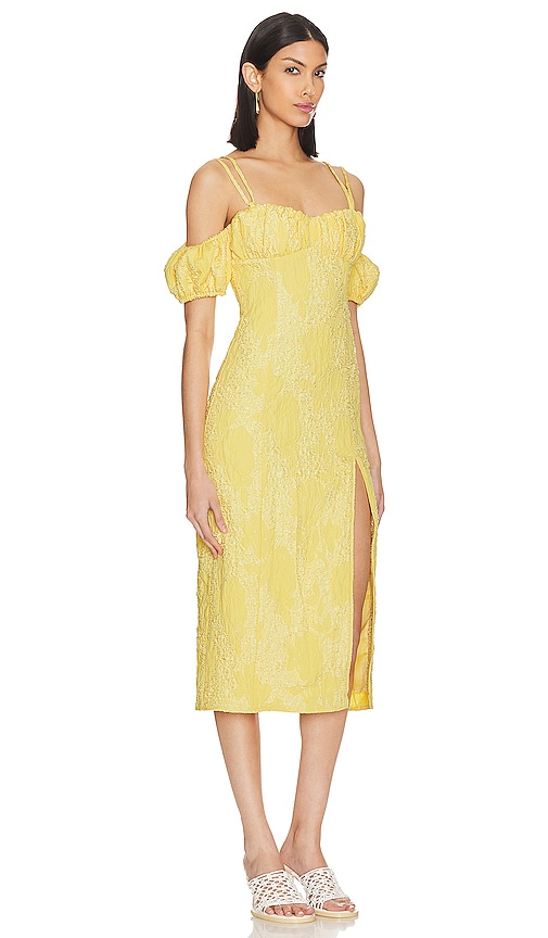 Shop Camila Coelho Clemence Midi Dress In Buttercream Yellow