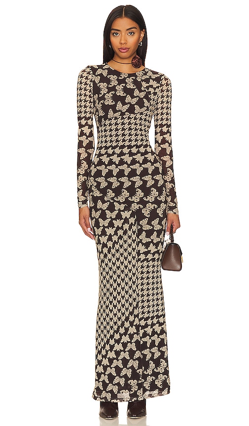 Camila Coelho Gilma Maxi Dress In Brown