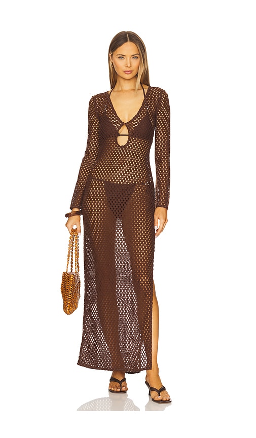 Krina Maxi Dress in Brown. - size XL (also in M, S, XXS)