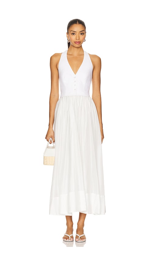 Lino Midi Dress in Ivory. - size XL (also in L)