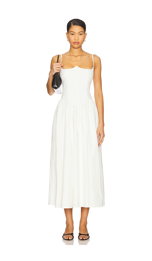 Antonella Midi Dress in White. - size XS (also in M, S)
