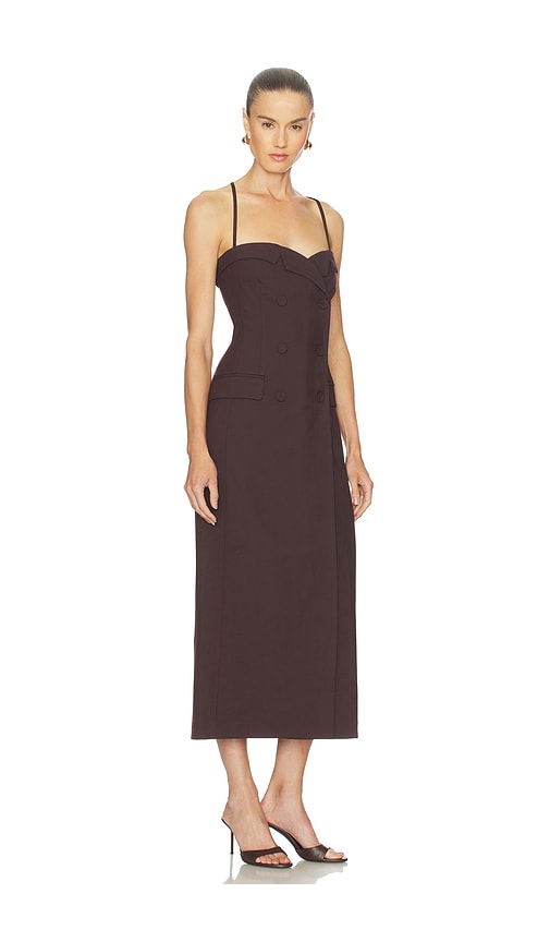 Camila Coelho Noeme Midi Dress In Brown