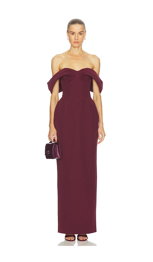 Camila Coelho Carina Maxi Dress In Burgundy