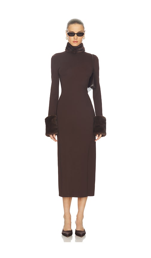 Camila Coelho Isadora Midi Dress In Brown