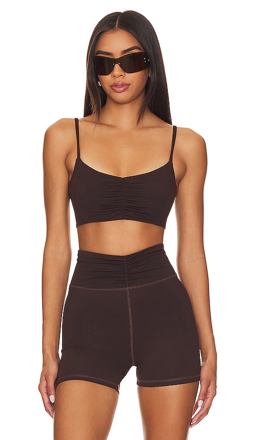 Camila Coelho Fay Sports Bra in Deep Brown