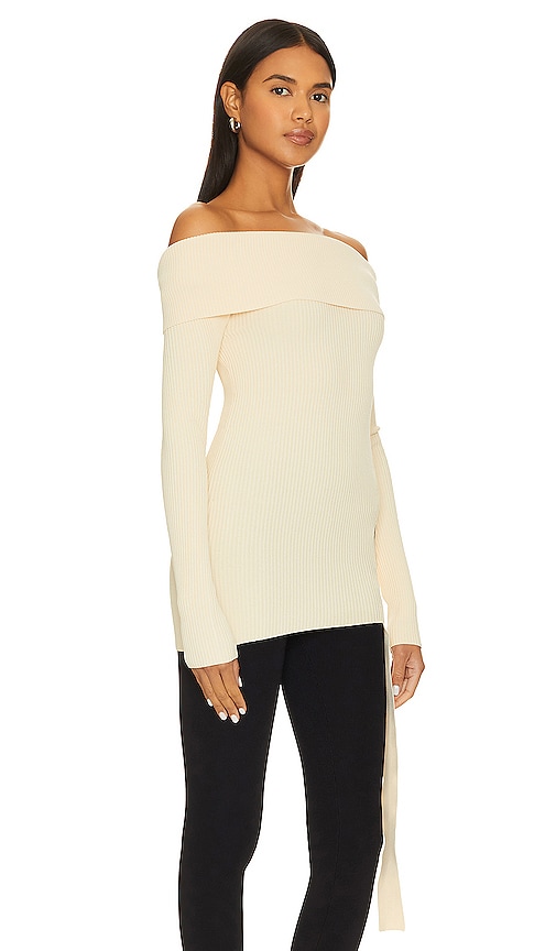 Shop Camila Coelho Paton Off Shoulder Sweater In Ivory