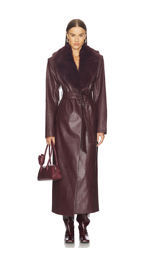 Camila Coelho Nala Coat in Oxblood
