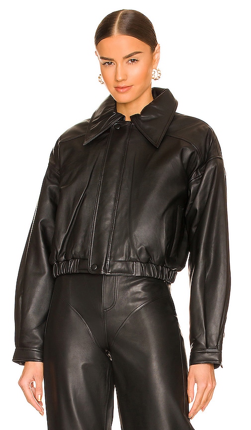 CAMILA COELHO RAVEN LEATHER JACKET 