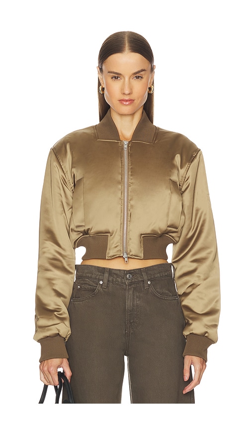 Camila Coelho Maiara Bomber Jacket In Brown
