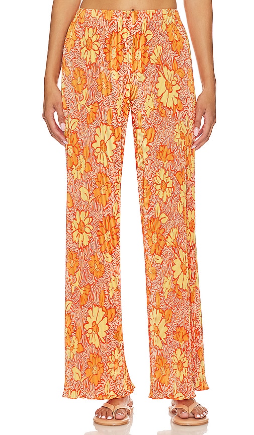 Camila Coelho Pacha Pants In Orange Floral