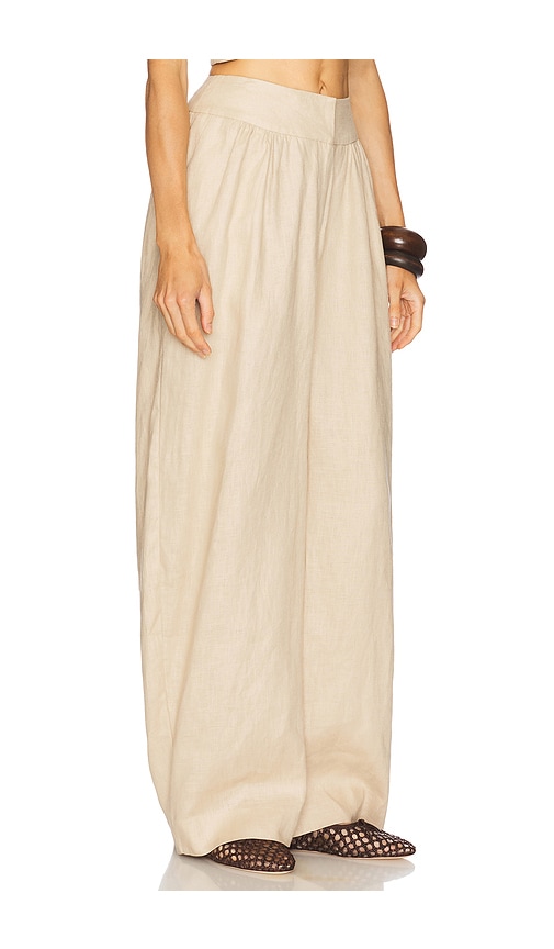 Camila Coelho Harlow Linen Pant In Brown