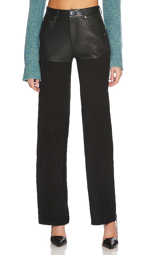 Camila Coelho Marceline Leather Pant in Black