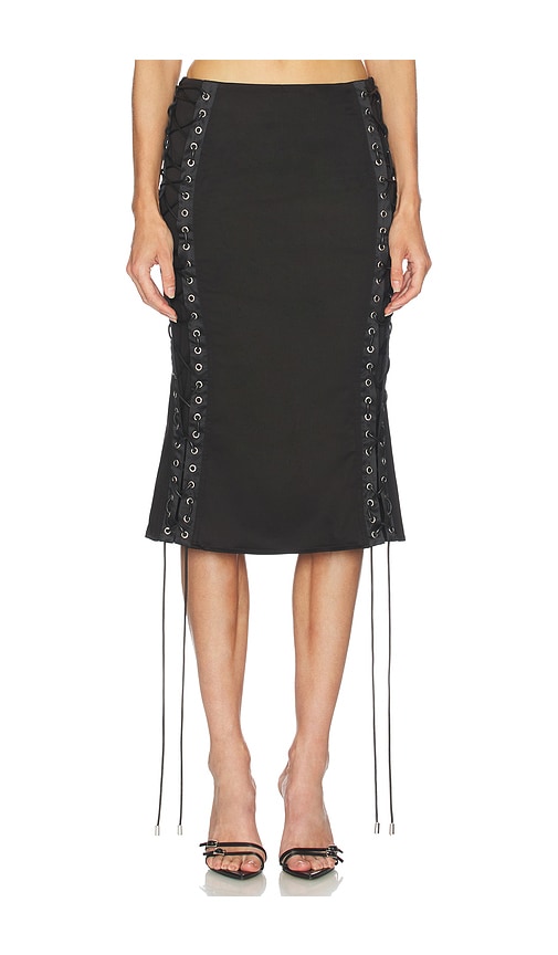 Camila Coelho Yasmina Midi Skirt In Black