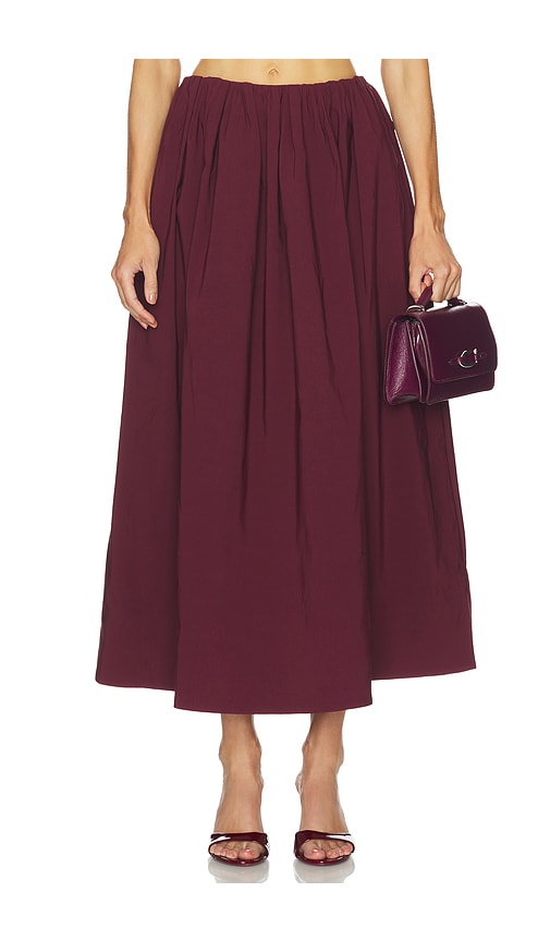 Camila Coelho Carina Midi Skirt In Burgundy