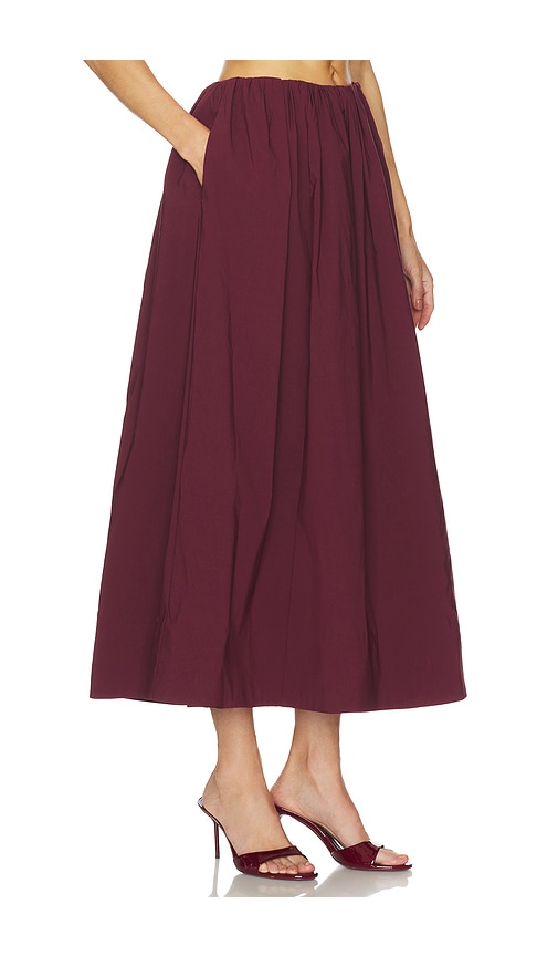 Camila Coelho Carina Midi Skirt In Burgundy