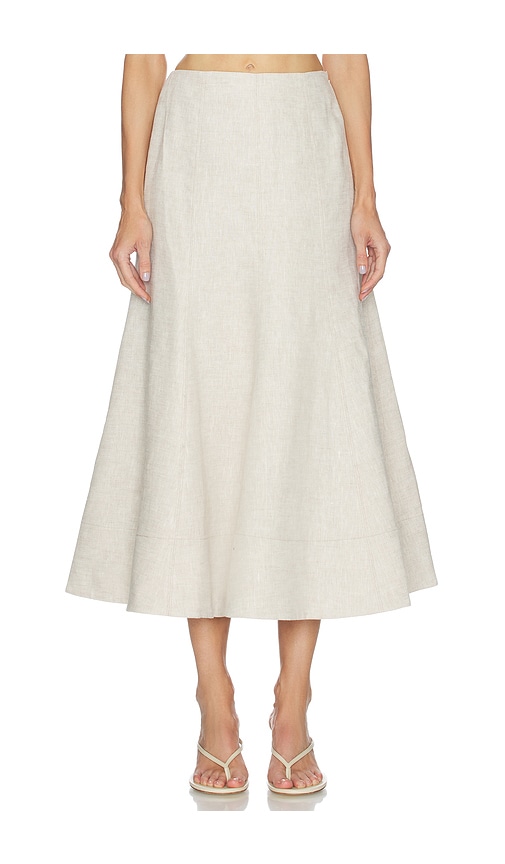 Camila Coelho Malena Linen Midi Skirt