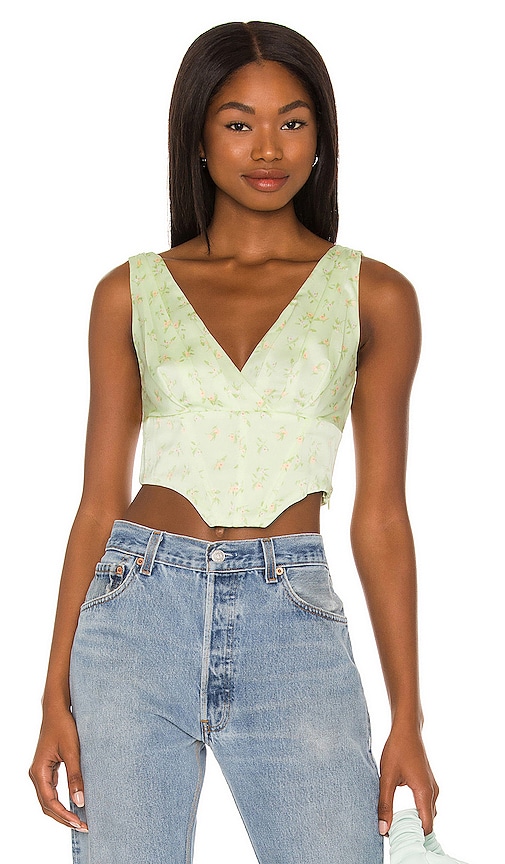 Camila Coelho Beckett Top in Sage from Revolve.com