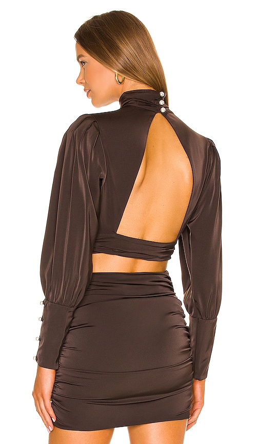 Camila Coelho Kristen Top in Chocolate Brown