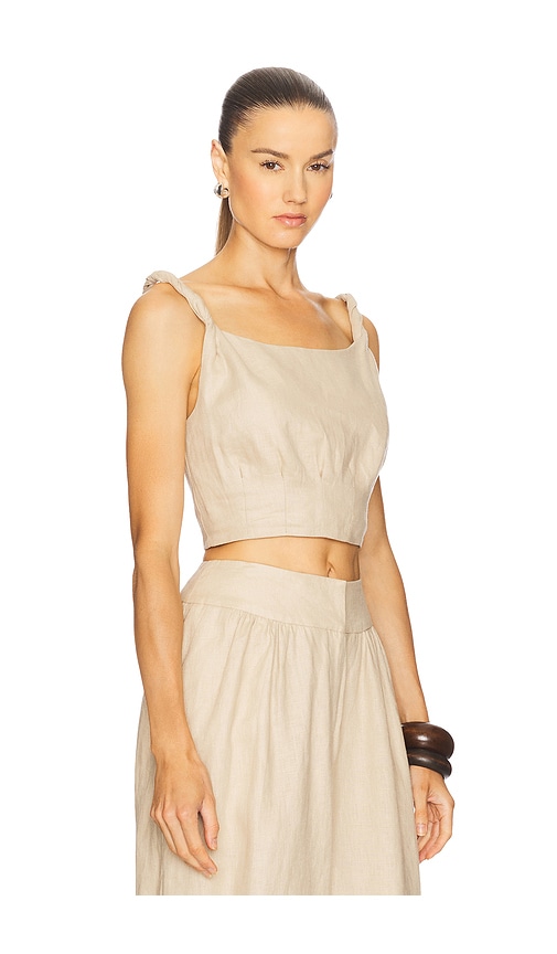 Camila Coelho Harlow Linen Top In Neutral