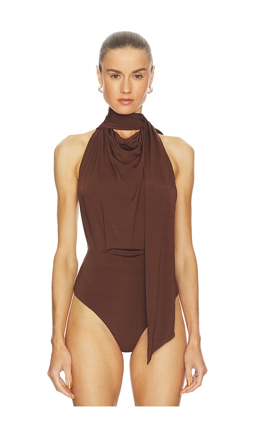 Camila Coelho Jaci Bodysuit In Brown