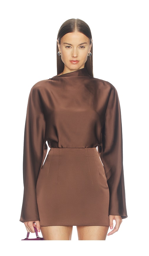 Ondina Top by Camila Coelho in Chocolate Brown