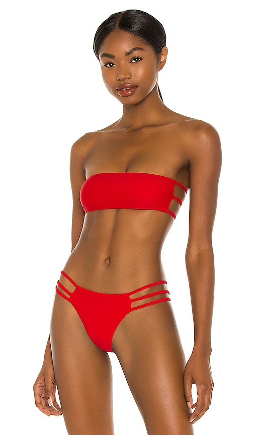 Indah Cherie Triangle Bikini top in Coral