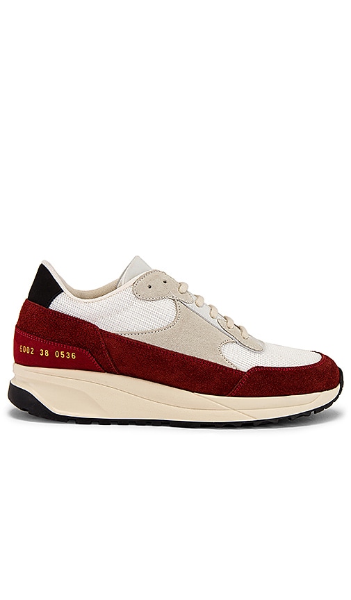 Common Projects Track Classic Sneaker In White & Red