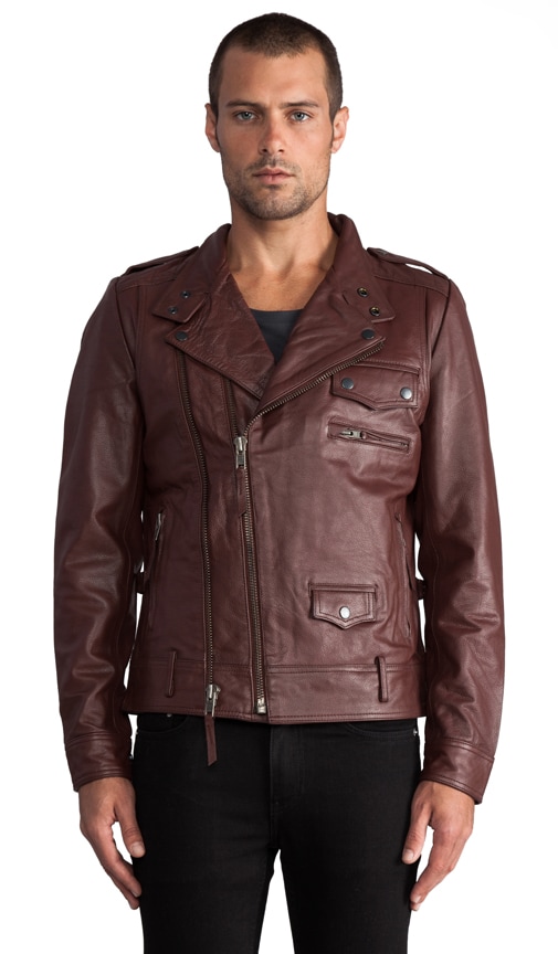 oxblood leather jacket