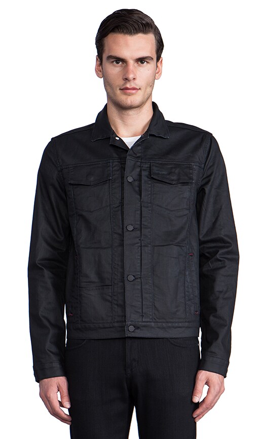 black waxed denim jacket online -