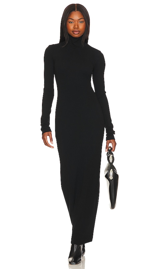 COTTON CITIZEN Verona Turtleneck Maxi Dress in Jet Black | REVOLVE
