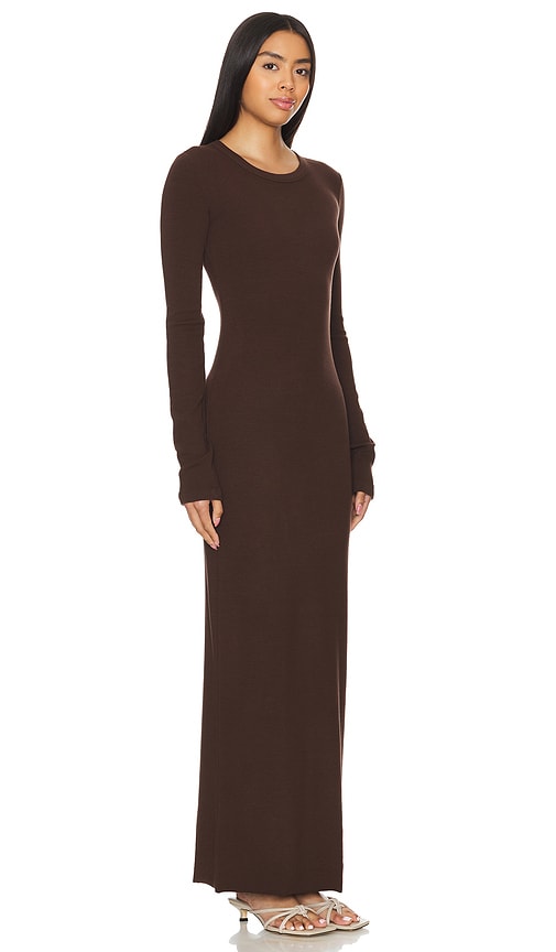 Shop Cotton Citizen X Revolve Verona Crewneck Maxi Dress In 巧克力色