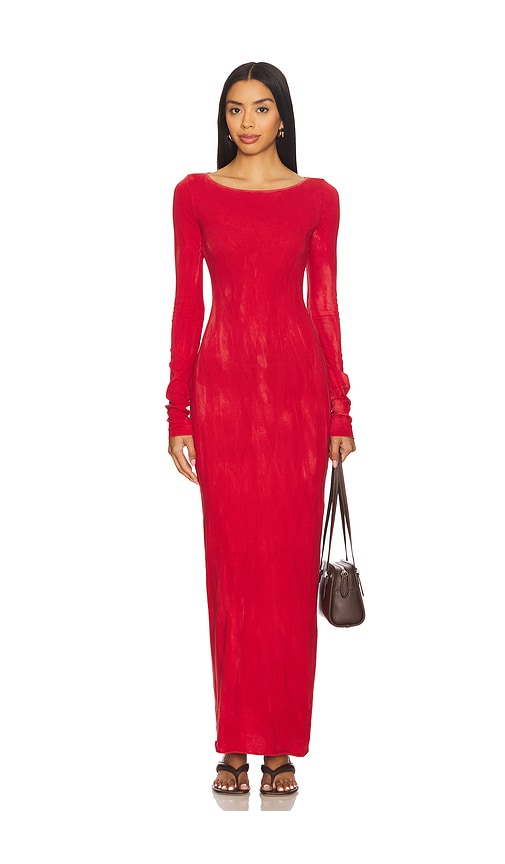 Marbella Long Sleeve Maxi Dress in Red. - size L (also in M, S, XS) - COTTON CITIZEN - Modalova