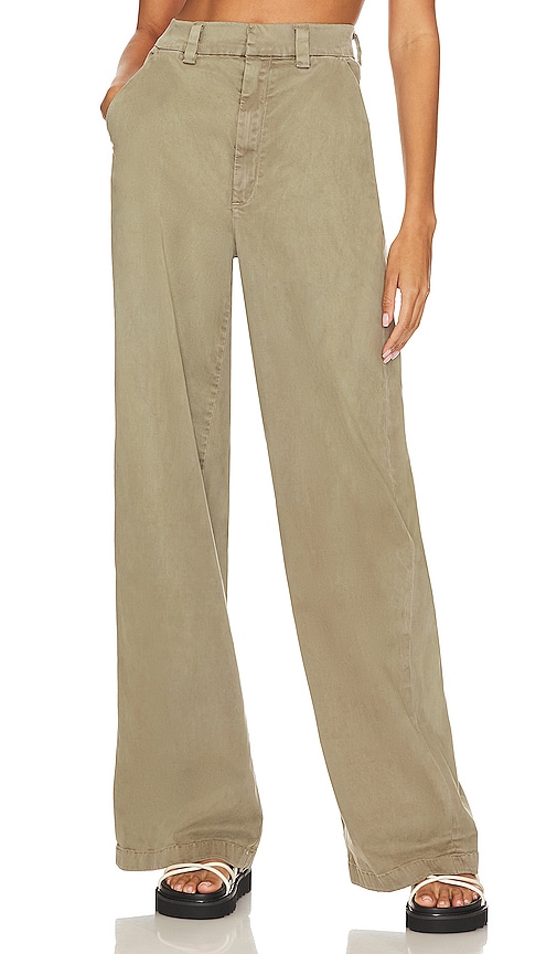 Cotton Citizen London Stretch Sateen Pant In Olive