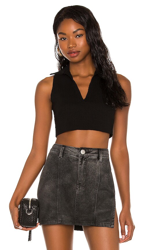 COTTON CITIZEN x REVOLVE Cropped Polo Tank in Black REVOLVE